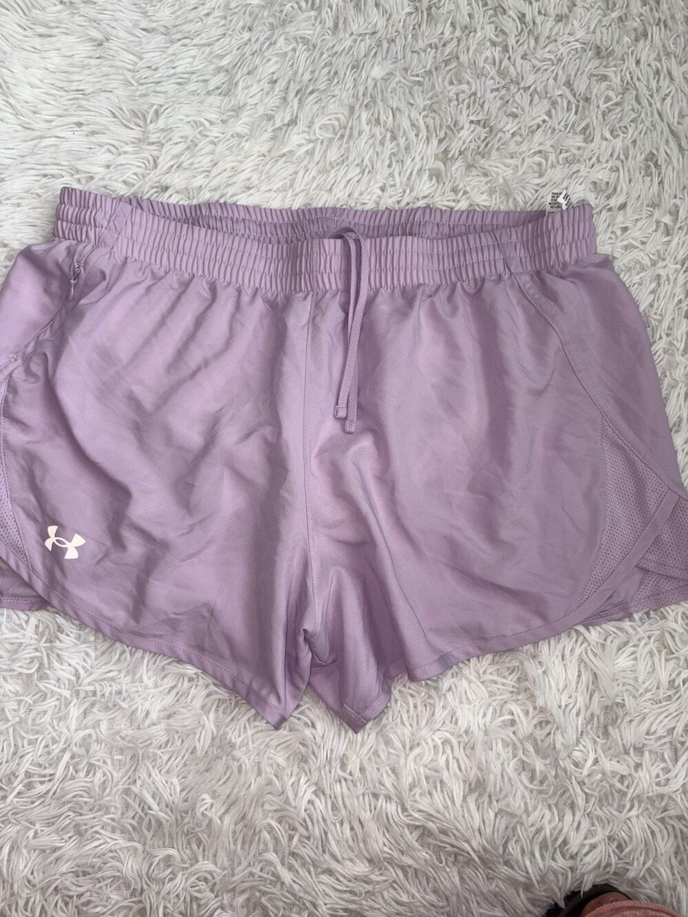 Under Armour Women’s L “Loose” Lavender Lined Sport Shorts. Grt. Pair